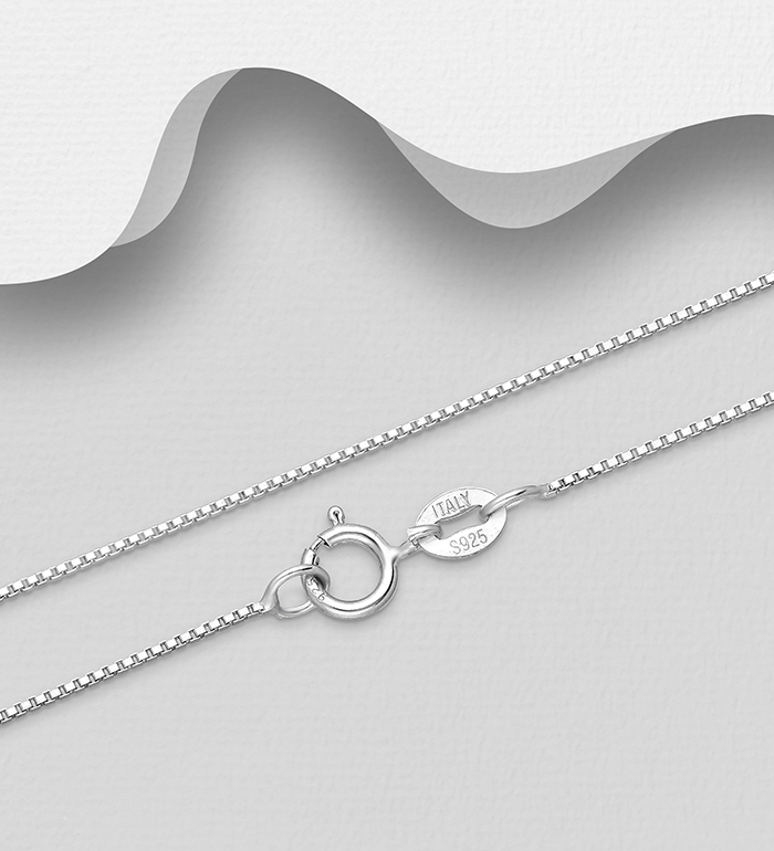 706-28312 - Italian Delight - Wholesale 925 Sterling Silver Chain, 0.8 mm Wide, Made in Italy.