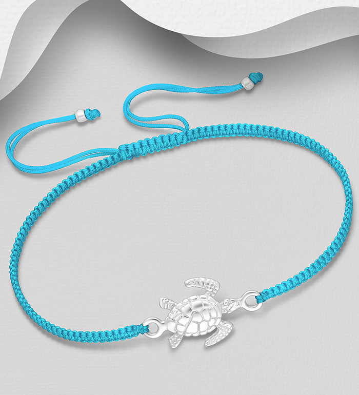 706-38875 - Wholesale 925 Sterling Silver Turtle Adjustable Thread Bracelet