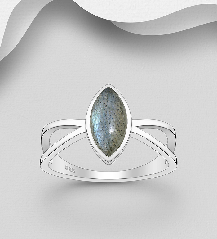 883-9775 - Wholesale 925 Sterling Silver Ring, Decorated with Various Gemstones