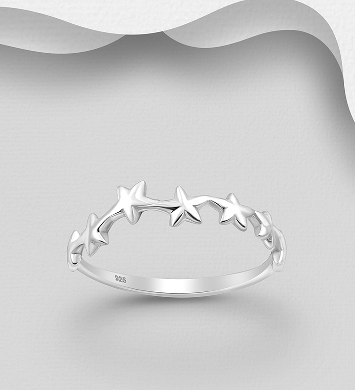 706-22800 - Wholesale 925 Sterling Silver Starfish Band Ring