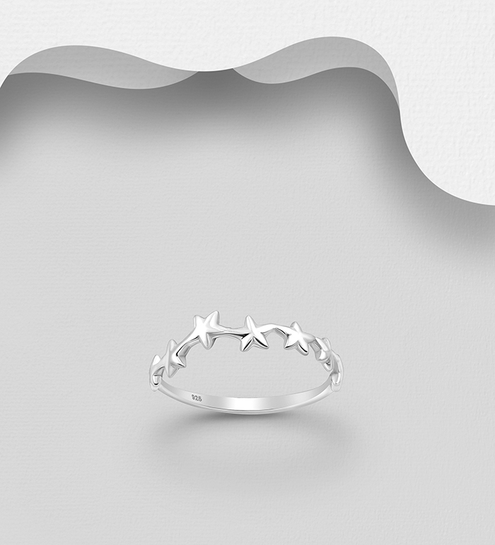 706-22800 - Wholesale 925 Sterling Silver Starfish Band Ring