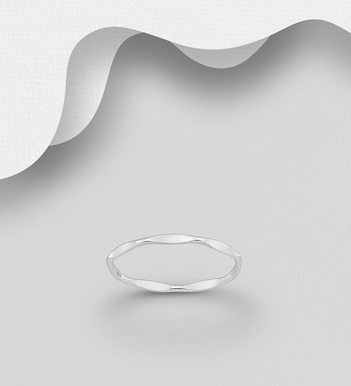 706-29527 - Wholesale 925 Sterling Silver Ring, 2 mm Wide