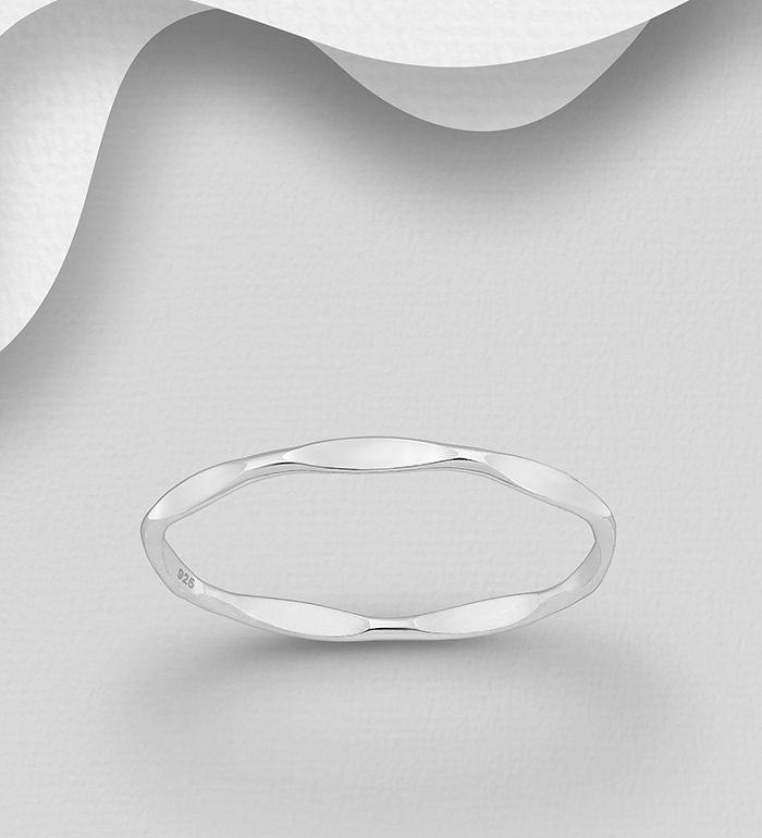 706-29527 - Wholesale 925 Sterling Silver Ring, 2 mm Wide