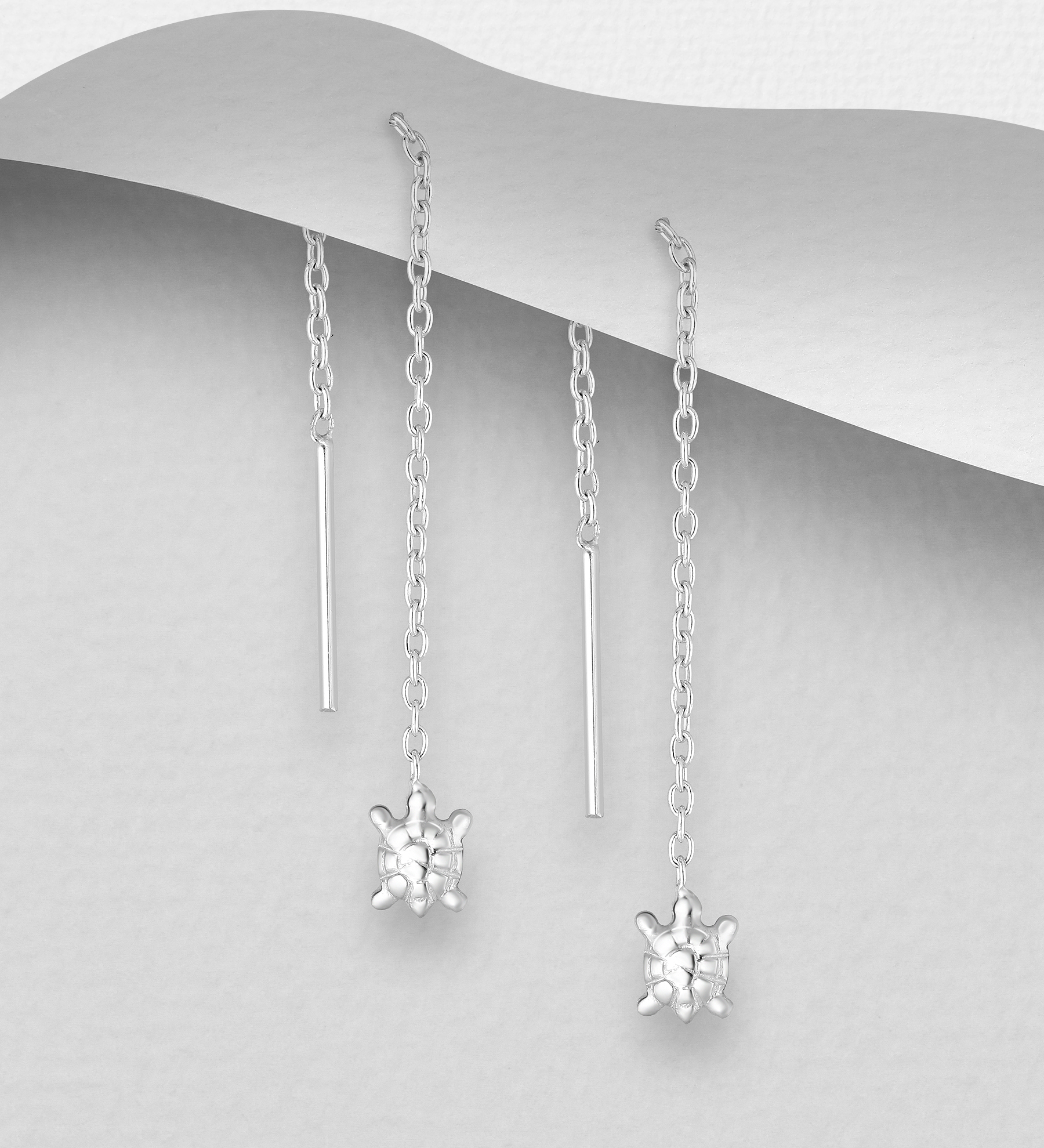 Wholesale 925 Sterling Silver Turtle Threader Earrings - SKU #706-32887