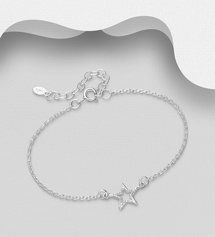 Wholesale 925 Sterling Silver Star Bracelet - SKU #706-33268