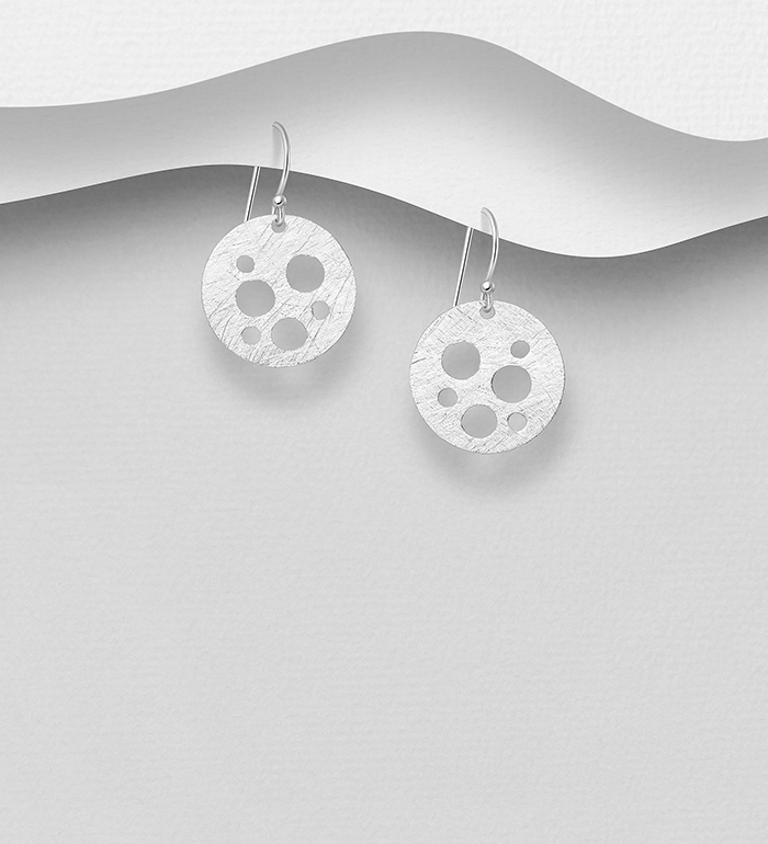 Wholesale 925 Sterling Silver Matte Circle Hook Earrings - SKU #706-36081