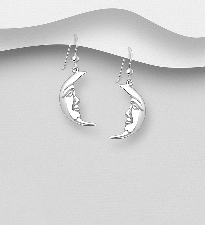 Wholesale 925 Sterling Silver Moon Hook Earrings - SKU #706-37352