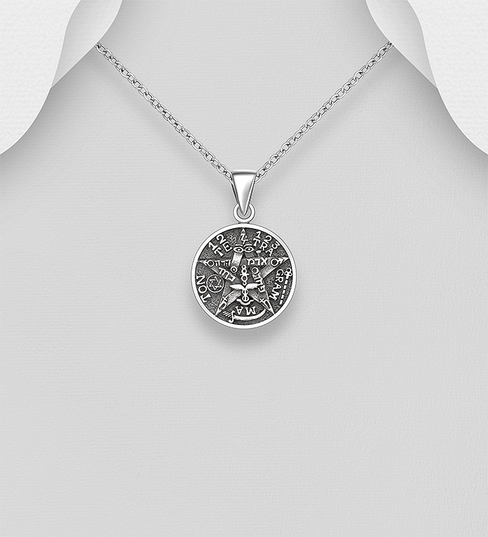 Wholesale 925 Sterling Silver Oxidized Tetragrammaton Pendant - SKU #706-38169