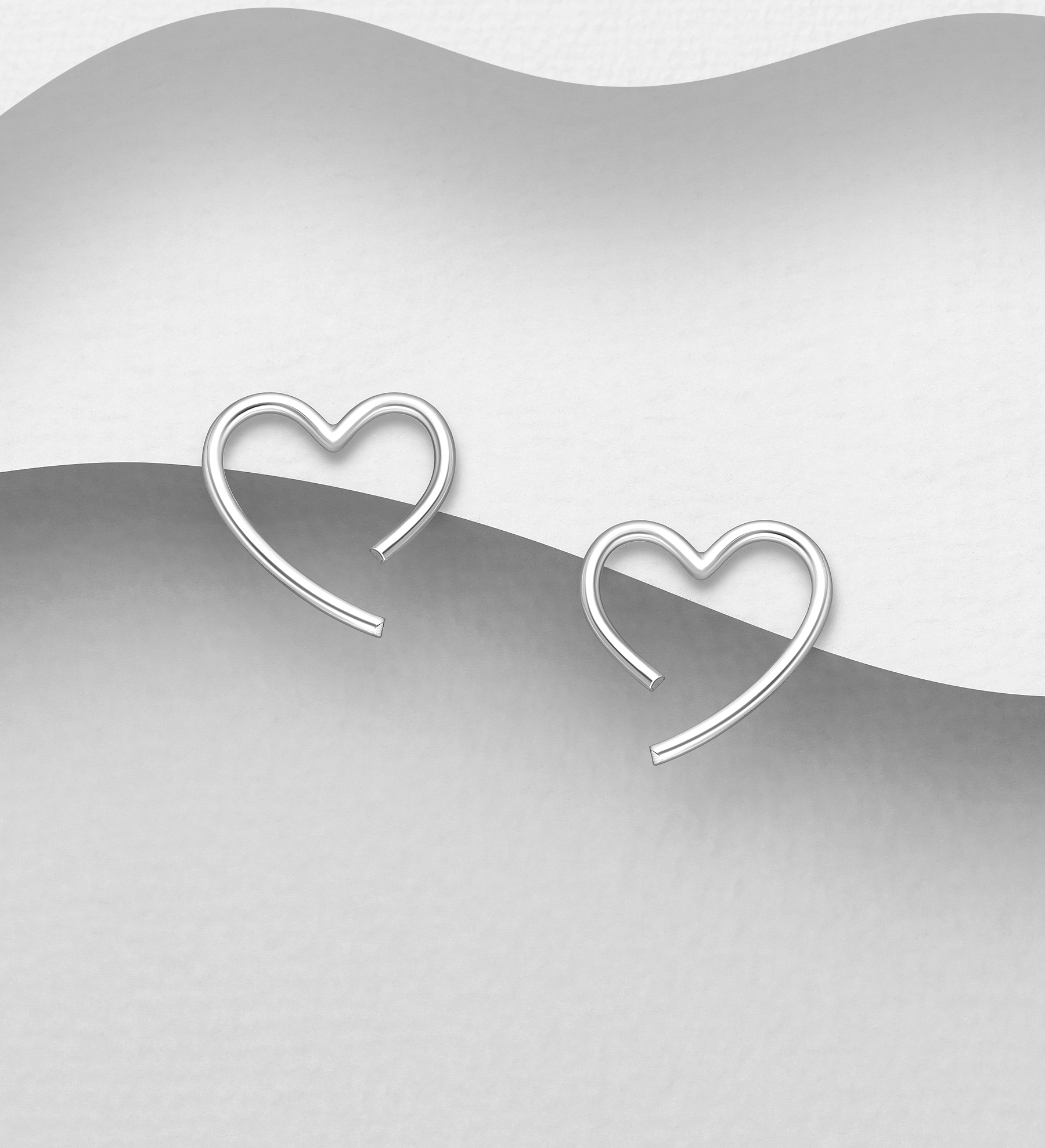Wholesale 925 Sterling Silver Heart Push-Back Earrings - SKU #706-38662