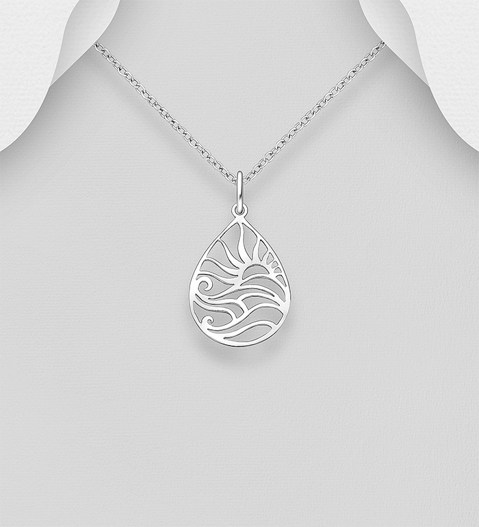Wholesale 925 Sterling Silver Sun Wave Pendant - SKU #706-38781