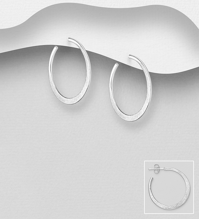 Wholesale 925 Sterling Silver Matte Push-Back Earrings - SKU #706-39246