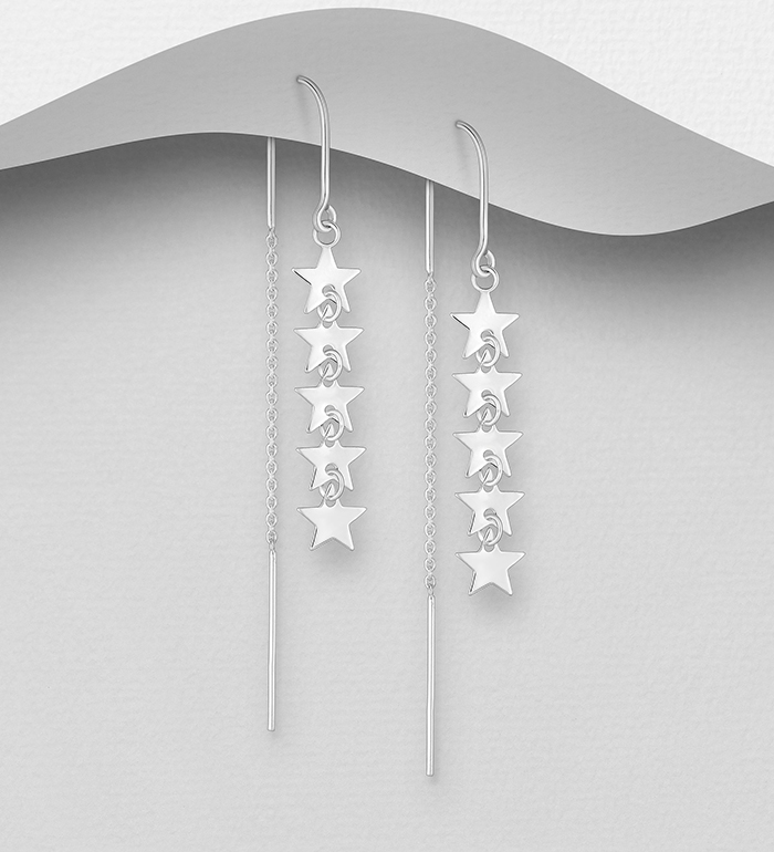 Wholesale 925 Sterling Silver Star Threader Earrings - SKU #706-39478