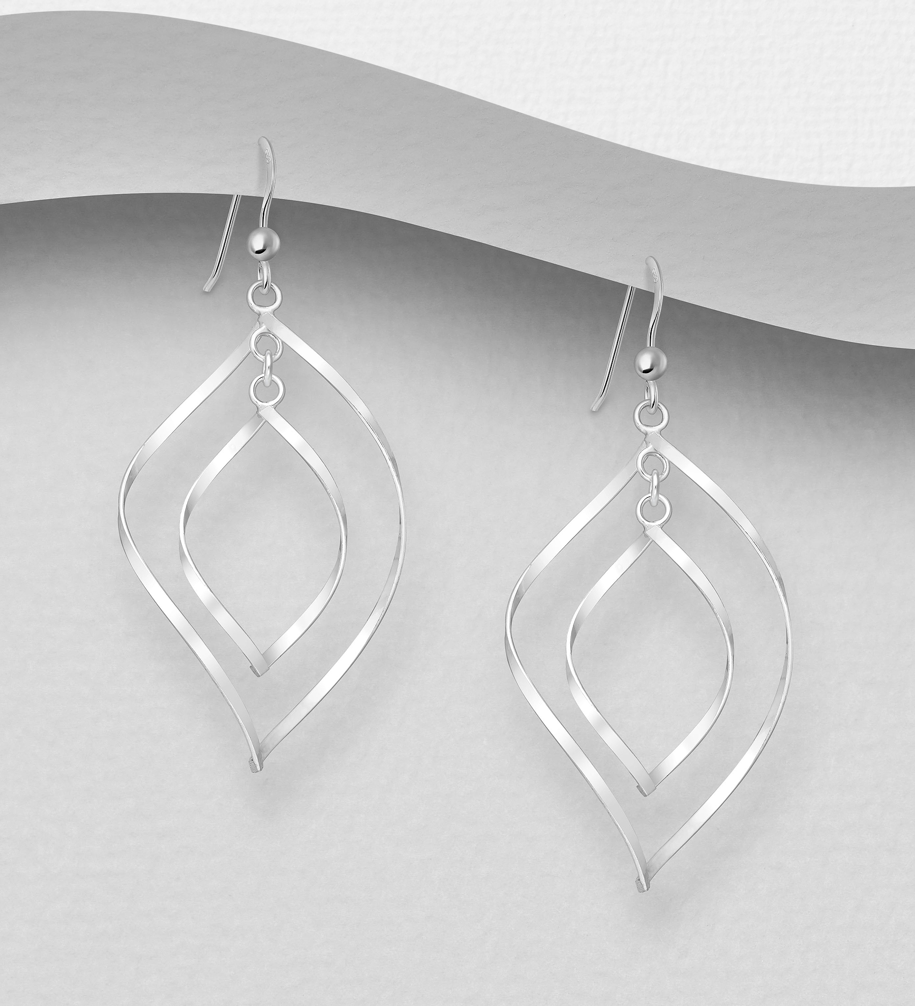 Wholesale 925 Sterling Silver Hook Oval Links Earrings - SKU #706-2749